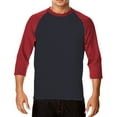 thumbnail image 2 of Men's T-Shirts 3/4 Sleeve Baseball Summer Patchwork Casual Workout Outfits, 2 of 3