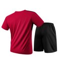 thumbnail image 5 of Miqool Big and Tall Men's Activewear Short Sleeve Crewneck Tee and Shorts Set Summer Outfit Casual Athletic Sports Tracksuit, 5 of 8
