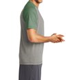 thumbnail image 3 of Mafoose Men's PosiCharge Tri-Blend Wicking Raglan Tee Forest Green Heather/ Light Grey Heather Medium, 3 of 5