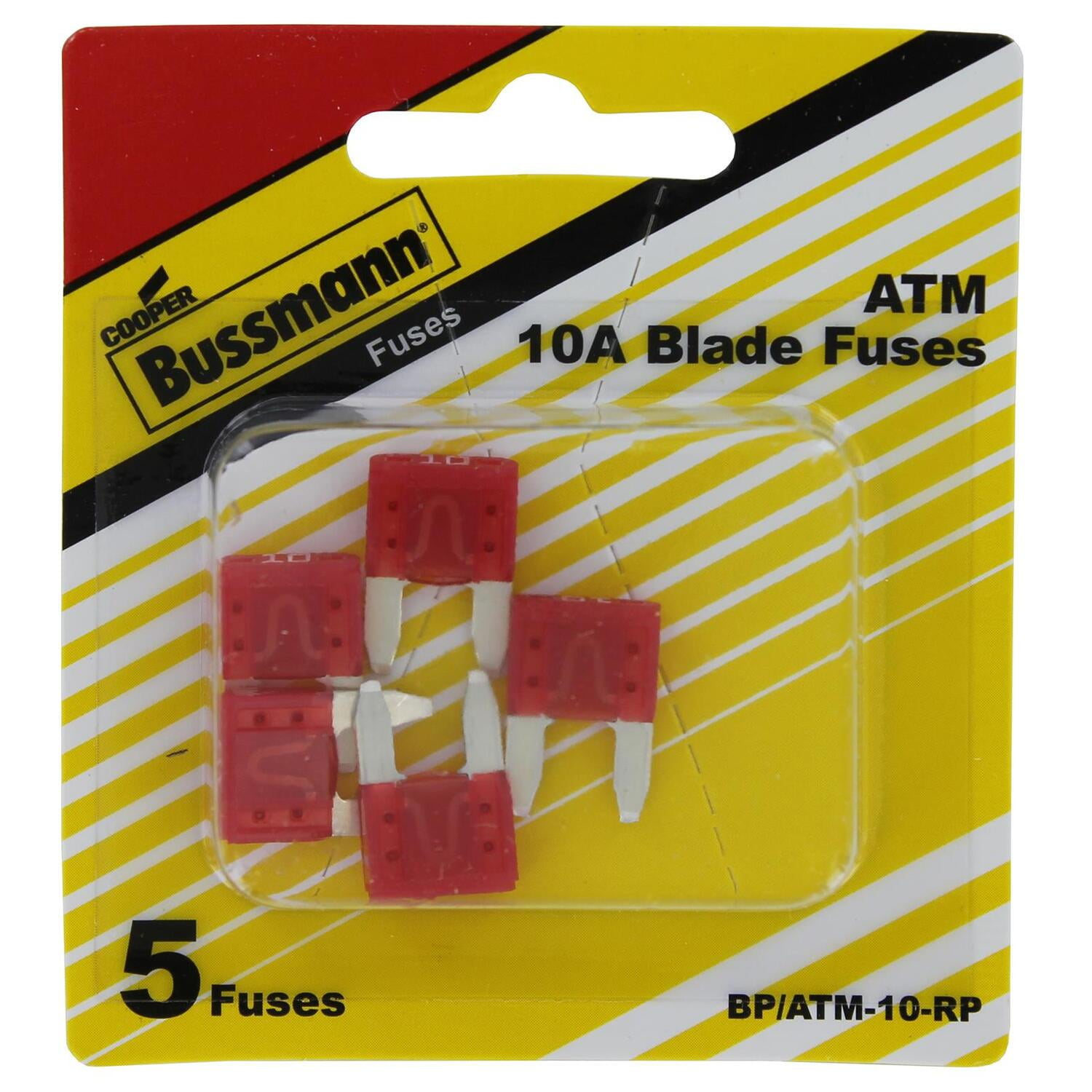 (2 pack) Bussmann Series 5 Count ATM / MINI 10 Amp Automotive Fuse Pack, BP/ATM-10 (Red)