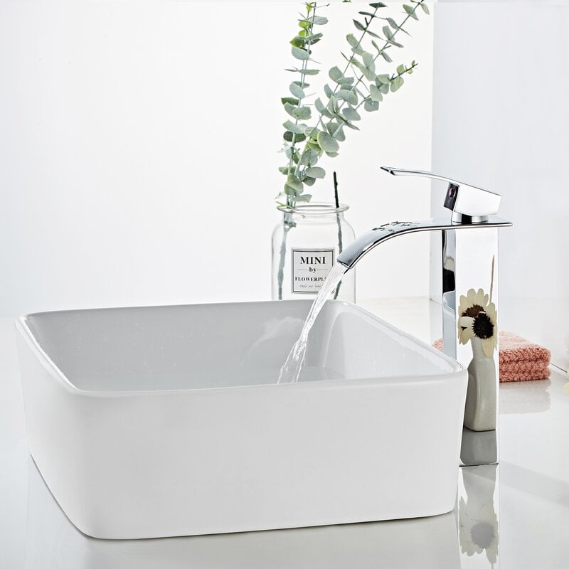 12" Modern Bathroom Lavatory Vessel Sink Faucet Brushed Chrome Single/One Handle 
