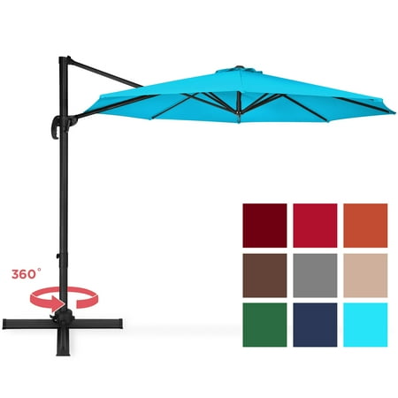 10 Best Patios In Dallas Best Choice Products 10-foot 360-Degree Rotating Aluminum Polyester Cantilever Offset Market Patio Umbrella Shade with Easy Tilt and Smooth Gliding Handle, Light Blue ()