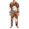 thumbnail image 3 of Disketp Various Pumpkins Mens Pajama Set, Soft Warm Long Sleeve Sleepwear, Cozy Button-Down Pjs for Men-, 3 of 7