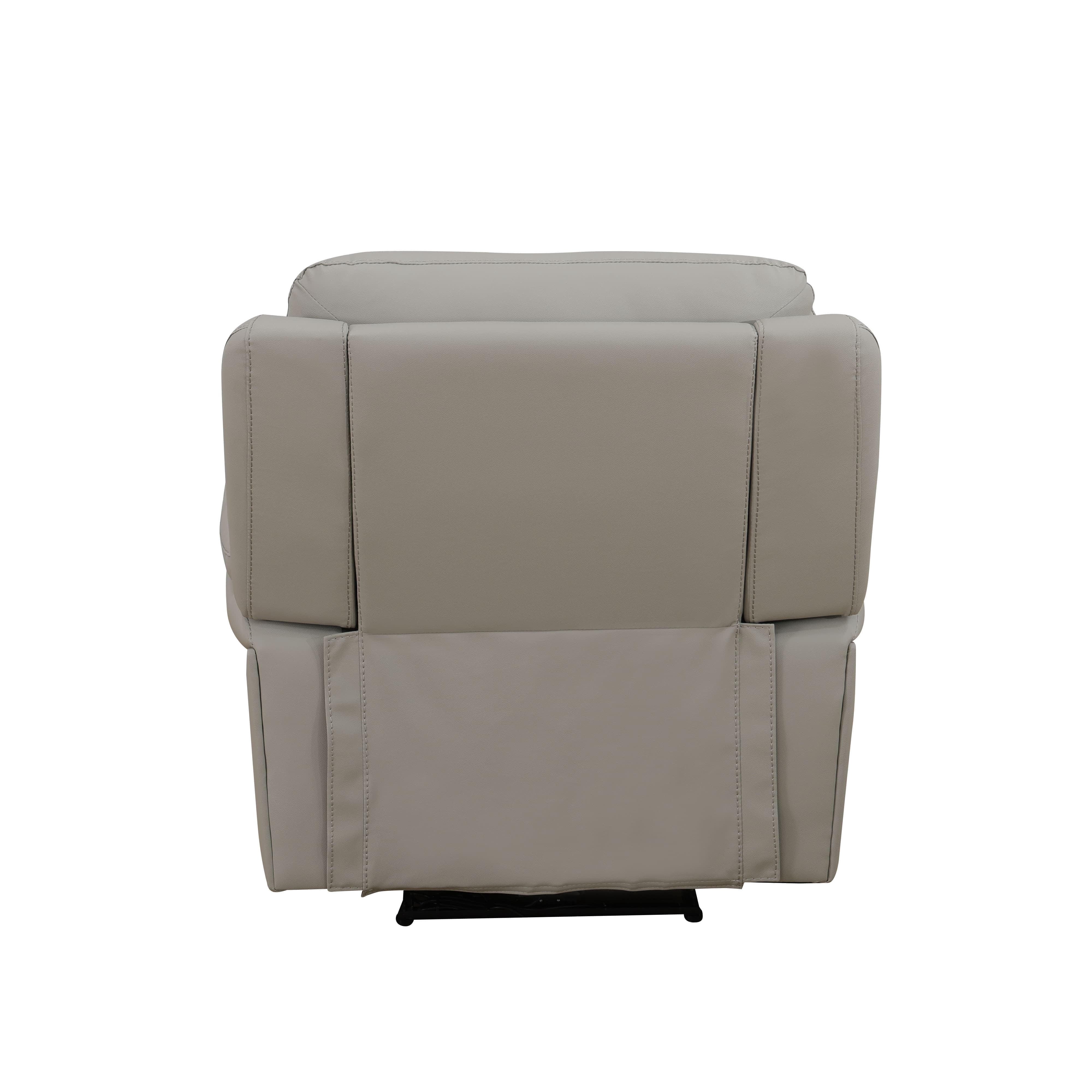MAYEERTY Power Recliner Chair, Electric Breathable Leather Reclining Chair with USB Charging, Adjustable Backrest for Living Room, Light Grey
