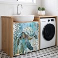 thumbnail image 3 of Sea Turtle Coastal Cabinet Curtain 35"Wx35"L,Dustproof Under Sink Skirt with Self Adhesive Tape,Summer Beach Teal Coral Starfish Cabinet Curtain Cover for Kitchen Sink,Bathroom Vanity,Laundry Room, 3 of 9
