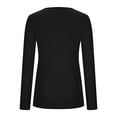 thumbnail image 5 of MIXUE Womens Summer Tops Solid Color V Neck Hollow Out Long Sleeve Fashion Casual Shirts For Women T-shirts Sportwear,Black,XXL, 5 of 5