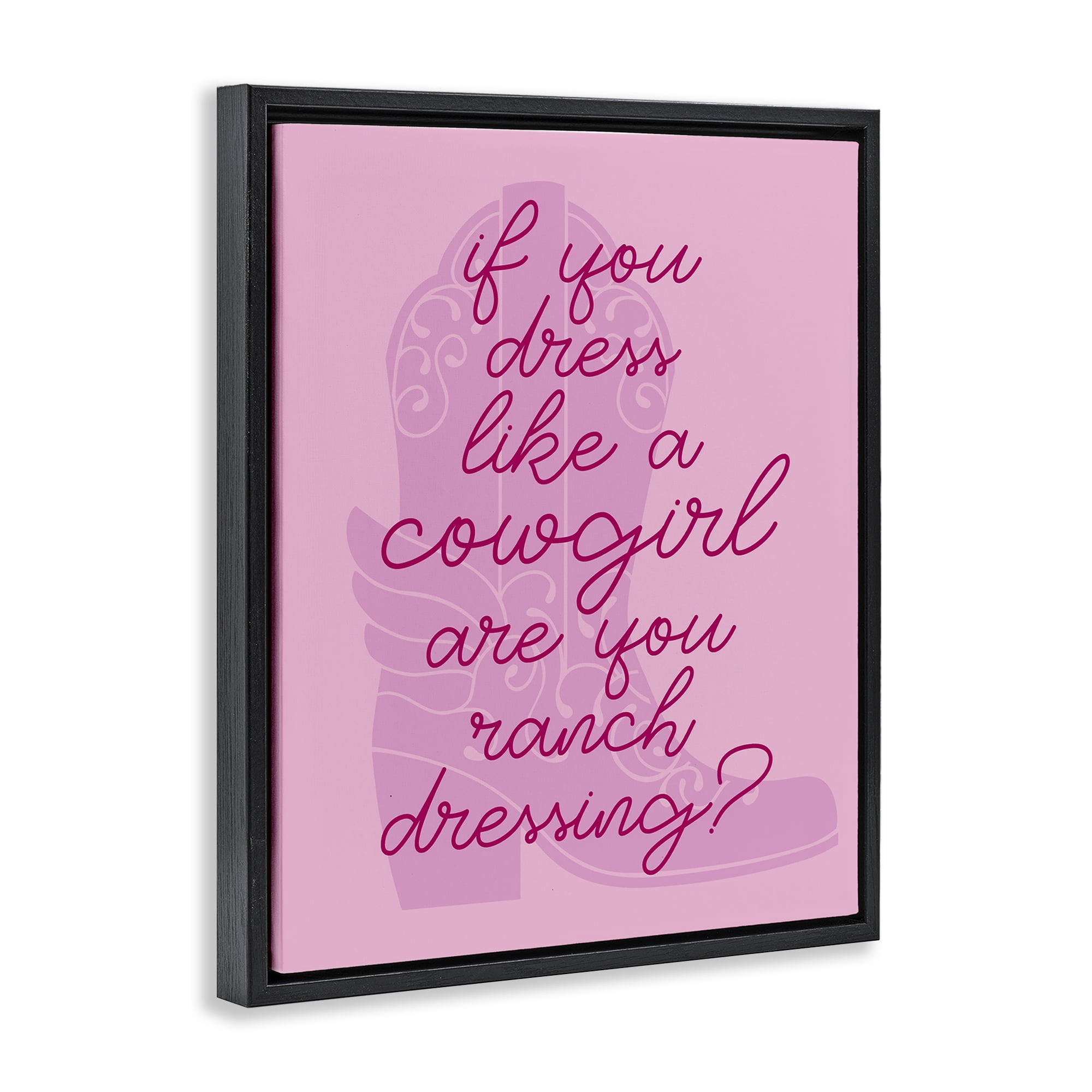 Stupell Industries Dress Like a Cowgirl Beauty & Fashion Painting Black Floater Framed Art Print Wall Art, 25 x 31