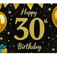 thumbnail image 5 of Glittery Gold 30th Birthday Banner with Balloons Stars Background, Party Decoration for Birthday Party Photography Props Celebrations, 5 of 7