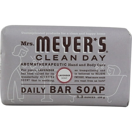 Mrs Meyers Clean Day Daily Bar Soap, Lavender 5.3 oz (Pack of 2)