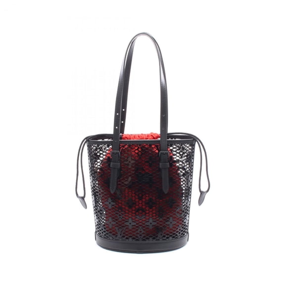 Pre-Owned Louis Vuitton Bucket PM Monogram Lace Handbag, Leather, Women's, Black,... (Good)