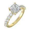 thumbnail image 2 of ARAIYA FINE JEWELRY 10K Yellow Gold Princess and Round Shape Lab Grown Diamond Prong-Set Engagement Ring Size 7 (1 1/2 cttw, D-F Color, VS Clarity), 2 of 6