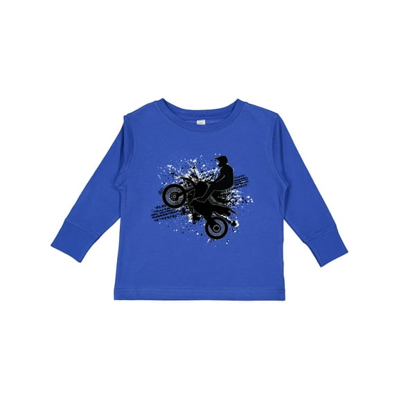 Inktastic Motocross Dirt Biking Bmx Boys or Girls Long Sleeve Toddler T-Shirt