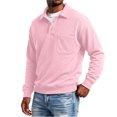 thumbnail image 4 of Men's Polo Collar Sweatshirt Long Sleeve Pullover Top with Chest Pocket Relaxed Casual Fall Sweatshirts, 4 of 6