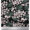 thumbnail image 2 of Soimoi Cotton Duck Fabric Leaves & White Flower Floral Printed Craft Fabric by the Yard 42 Inch Wide, 2 of 3