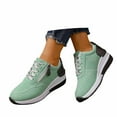 thumbnail image 3 of Womens Shoes,Women Sneakers Thick Sole Lace Up Design Fashion Casual Shoes Comfortable Women Sneakers for Walking,Shoes for Women,Light Green,6.5, 3 of 9