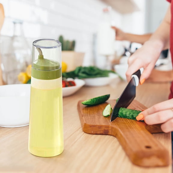 Plastic Olive Oil Bottle Dispenser Oil and Vinegar Cruet with Pourers and Funnel - Olive Oil Carafe Decanter for Kitchen