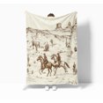 thumbnail image 3 of West Cowboy Throw Blanket, Cowboy riding Wild Tropical Cactus Desert Soft Flannel Bed Throw Blanket for Couch, Vintage Beige Browm Lightweight Fluffy Plush Fuzzy Sofa and Travel Bed Blanket 60X80in, 3 of 4