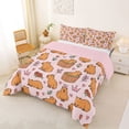 thumbnail image 2 of Erosebridal Cartoon Capybara Full Size Comforter Sets 3 Pieces For Kids,Floral Roses Bedding Sets For Children Boys Girls,Pink Reversible, 2 of 7