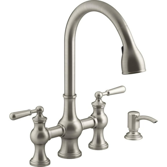 Kohler Farmhouse Pull-Down Faucet w/Soap Dispenser