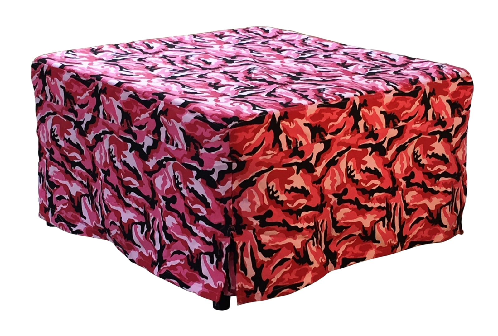 Ottoman Sleeper with Pink Camouflage Cover