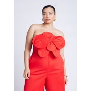 ELOQUII Women's Plus Size Flower Jumpsuit
