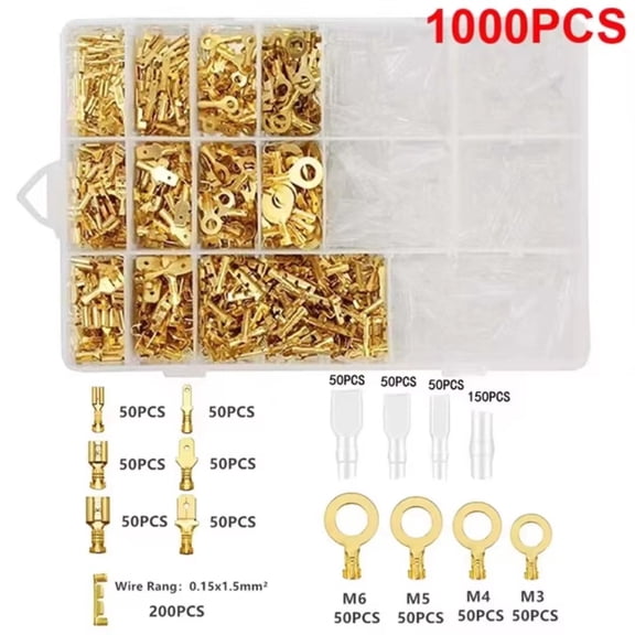 Boxed Insulated Male/Female Cable Connectors 2.8/4.8/6.3mm Electrical Crimp Terminals Terminal Blade Connectors