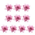 thumbnail image 1 of Kearding 10 piezas de flores artificiales de Navidad, adornos de árbol de Navidad con purpurina, diseño hueco, arte de flores falsas, boda, Kits de decoración para fiestas rosa, 1 of 6