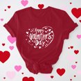 thumbnail image 2 of VKOYWKM Valentine's Day Heart Tops for Women Romantic Love Graphic Tees Cute Tops Casual Short Sleeve Loose Fit Tees Valentine Round Neck Holiday Tshirt Shirts, 2 of 7