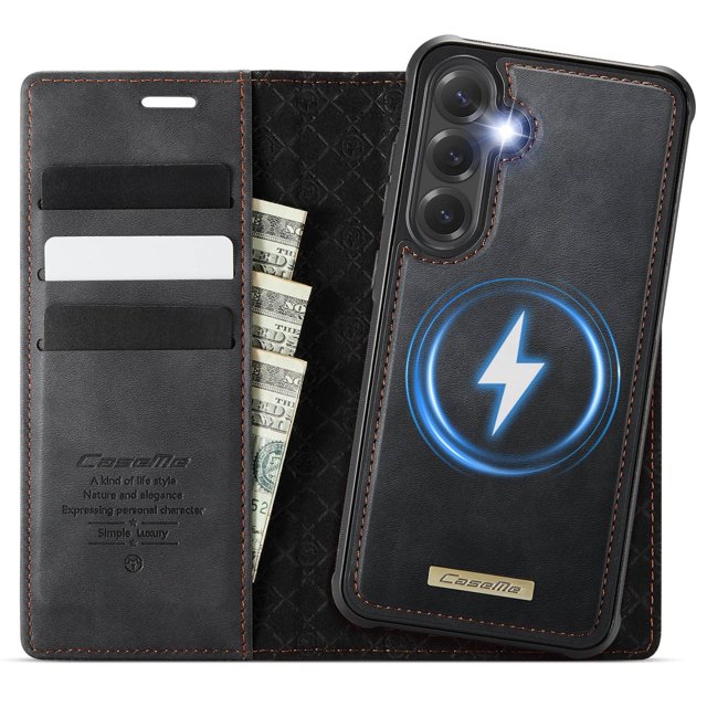 Funda Billetera Desmontable Magnética 2 en 1 Magsafe para Samsung Galaxy S24 Plus con Tarjetero para Mujer y Hombre,Cuero PU Retro 【Bloqueo RFID】 Funda con soporte a prueba de golpes