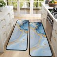 thumbnail image 4 of Kitchen Rugs Sets Of 2,Blue Marble Gold Line Pattern Anti Fatigue Kitchen Mat Rugs Non Slip Washable,Decorative Kitchen Floor Mats for Kitchen,Sink,Laundry,17"x47"+17"x47", 4 of 5