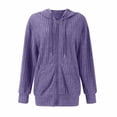 thumbnail image 3 of Kixjoy Purple Zip Up Hoodie Women Long Sleeve Fashion Plus Size Hoodies Winter Lightweight Hooded Sweatshirt Casual Soild Loose Fit Cardigan Sweaters for Women with Pockets, Purple M, 3 of 6