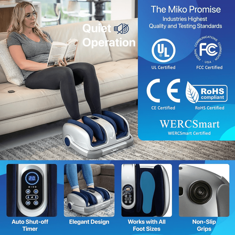 Miko Shiatsu Foot Massager Machine - Deep Kneading, Heat