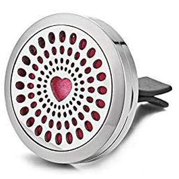 Difusor para rejilla de ventilación del auto Aromabug de acero inoxidable con corazón