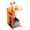 Orange, variant on Clear Acrylic Rolling Side Table, C Shaped Table with Wheels, Fit for Small Spaces, Living Room, Bedroom (Clear)
