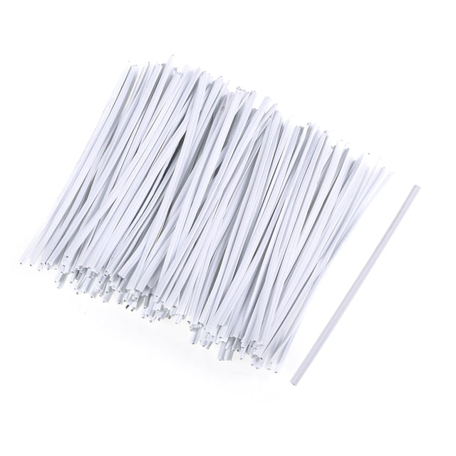 Unique Bargains 3 Inch Paper Twist Ties Long Stronger Cable Ties White 1000pcs