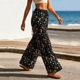 thumbnail image 5 of Women's Floral Wide Leg Pants High Waisted Palazzo Trousers, Boho Flowy Tiered Bell Bottom Pants for Beach Vacation, 5 of 7