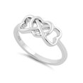 thumbnail image 1 of 925 Sterling Silver Oxidized Platinum Plated Infinity Hearts Women Ring, 1 of 2