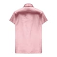 thumbnail image 5 of NuoCaiYun Satin Shirts for Women Button Down Short Sleeves Dressy Shirt Trendy Shawl Collar Office Blazer Blouse Tops, 5 of 6