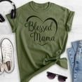 thumbnail image 2 of Blessed Mama T-shirt, Unisex Women's Shirt, Mom T-shirt, Religious Mom Shirt, Heather Military Green, Small, 2 of 6