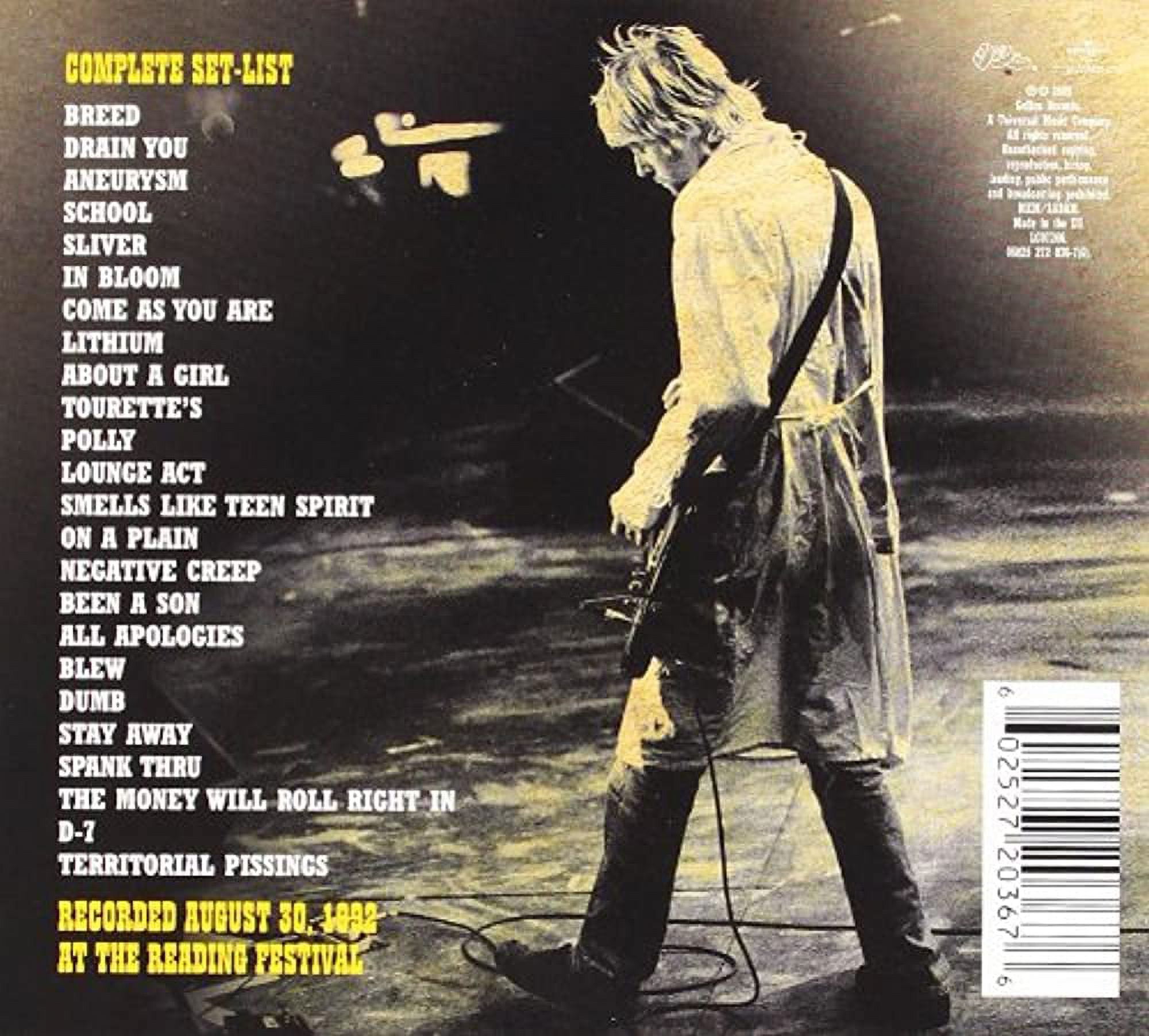 Nirvana - Live at Reading - Music & Performance - CD - Walmart.com