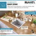 thumbnail image 3 of Ruvati RVH8115 Évier de Préparation de Bar 15 x 15 Po. Encastrable 16 Gauge Bol Simple en Acier Inoxydable, 3 of 5