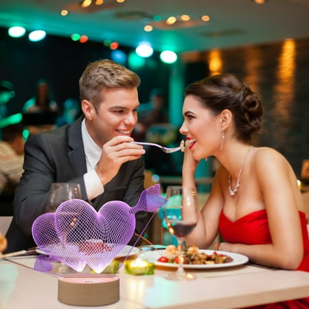 

Lovehome Valentine s Day Gift 3D Night LED Colorful Gradient Remote Night Light