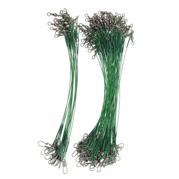 Fishing Leader, 100PCS Swivels Snap Fishing Wire Leader Anti Corroison High Hardness Robust For Fisherman 15cm / 5.9in,20cm / 7.9in,25cm / 9.8in,30cm / 11.8in