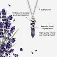 thumbnail image 5 of Real Natural Purple Amethyst Necklace for Women 24" with Lobster Clasp - Healing Crystal Necklaces for Women with Flower Wrapped Pendant Amethyst Jewelry Birthday Christmas Gifts, 5 of 6