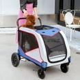 thumbnail image 3 of Extra Large Dog Stroller for Dogs Up to 176.4lbs, 4 Wheel Handle Adjustable Pet Stroller for Large Dogs, Dog Jogging Carriage Stroller Folding Extra Large Dog Carriage for Outdoor, 3 of 7