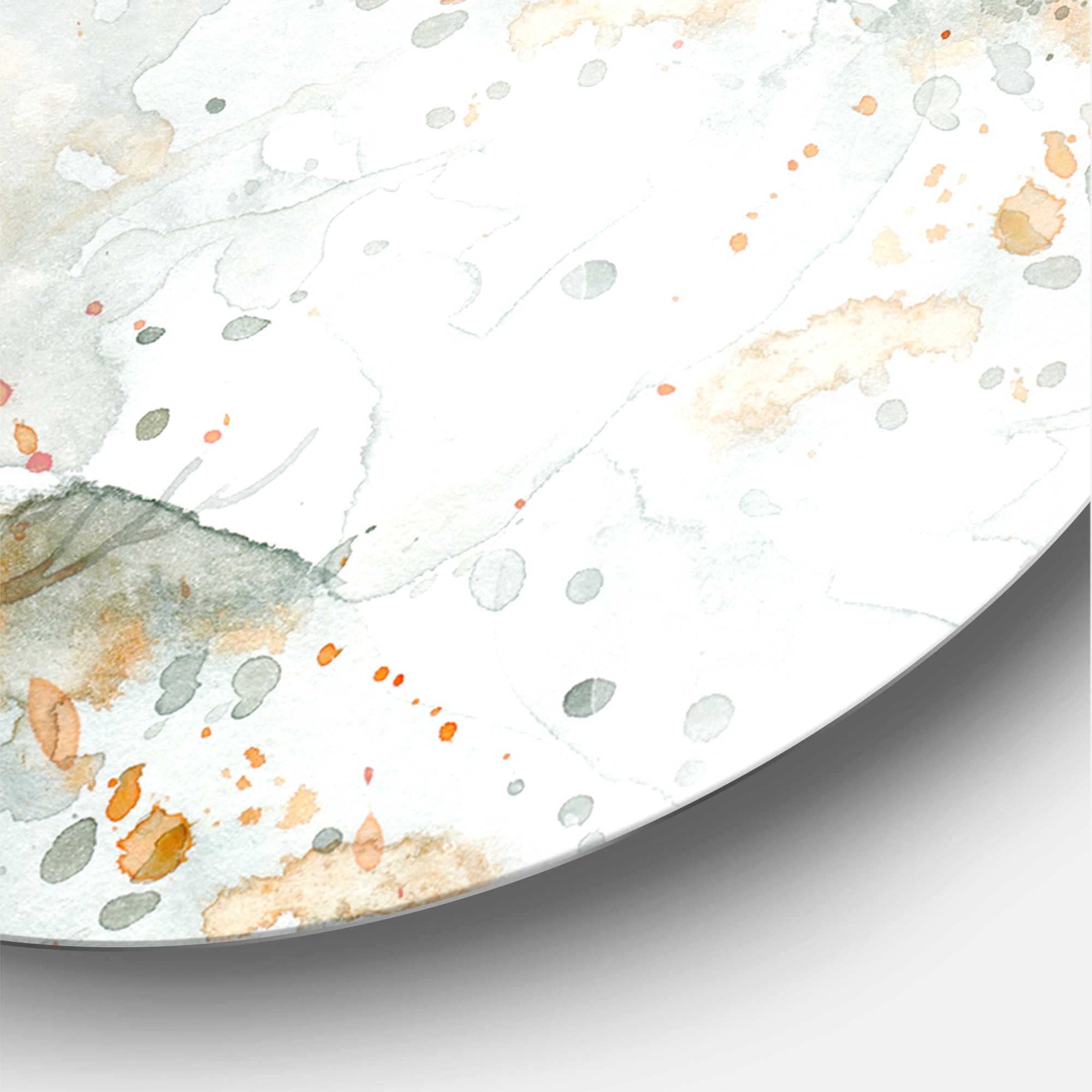 Designart 'Orange and Green Wildflowers II' Modern Circle Metal Wall Art 36x36 - Disc of 36