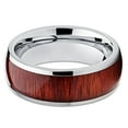 thumbnail image 3 of Silly Kings 8mm Titanium Wedding Ring Koa Wood Contemporary Design Unisex Mens Womens Comfort Fit Band, 3 of 3