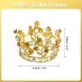 thumbnail image 2 of Uxcell Mini Toppers de Pastel en Forma de Corona, Tiara de Aleación de Reina Princesa con Perla y Rosa para Decoración de Pastel de Cumpleaños, Dorado/Blanco/Dorado, 2 of 6