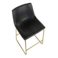 thumbnail image 7 of Duke Contemporary Counter Stool in Gold Metal and Black Faux Leather by LumiSource - Set of 2, 7 of 7