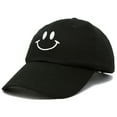 thumbnail image 4 of DALIX Smile Face Baseball Cap Smiling Happy Dad Hat Men Women Teens in Black, 4 of 7